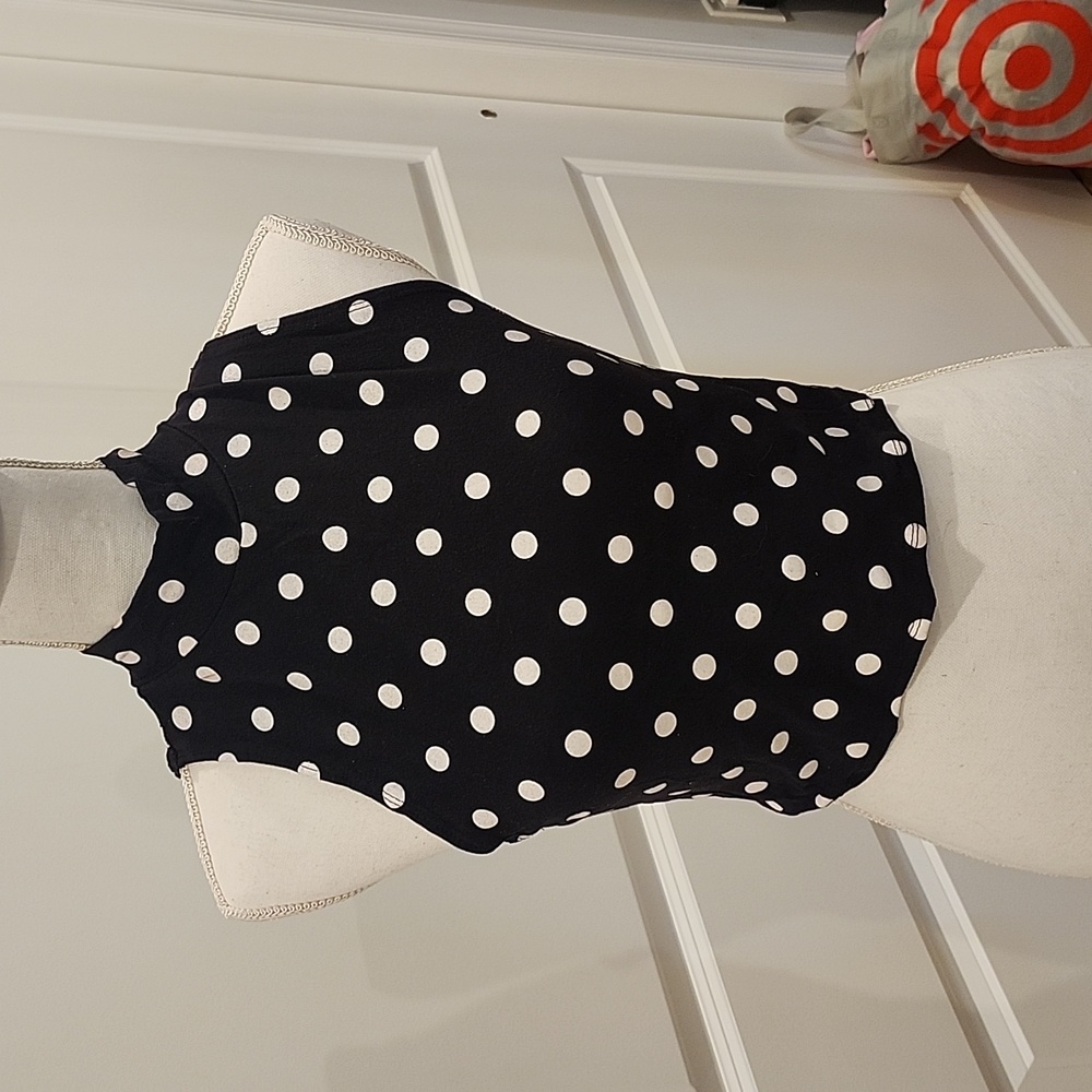Map to Mars Medium black white polka dot crop top